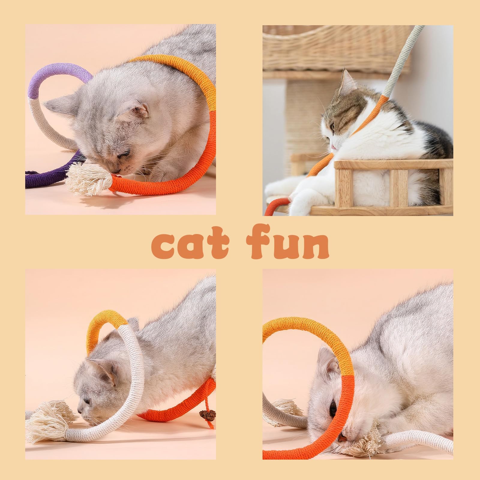 GegXcn 6Pcs Cat Chew Toy, Kitten Teething Toys,Durable Kitten Chew Toys & Soft Cotton Ropes - Image 3