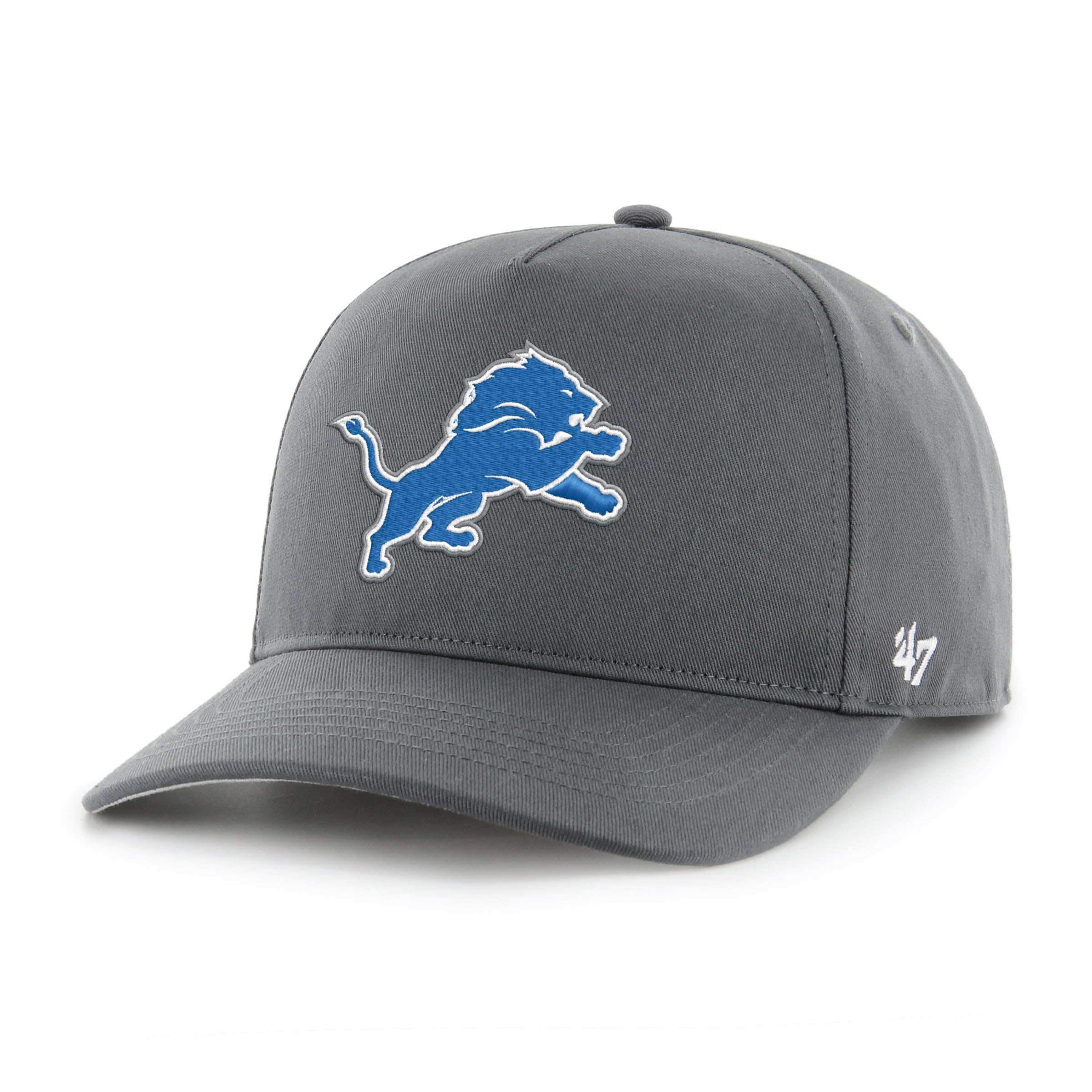'47 NFL Detroit Lions Hitch RF Unisex Baseball Cap, Adjustable Snapback Strap, Team Logo, Colour Charcoal