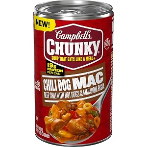 Campbells Chunky Chili Dog Mac Soup 18 8 oz Can