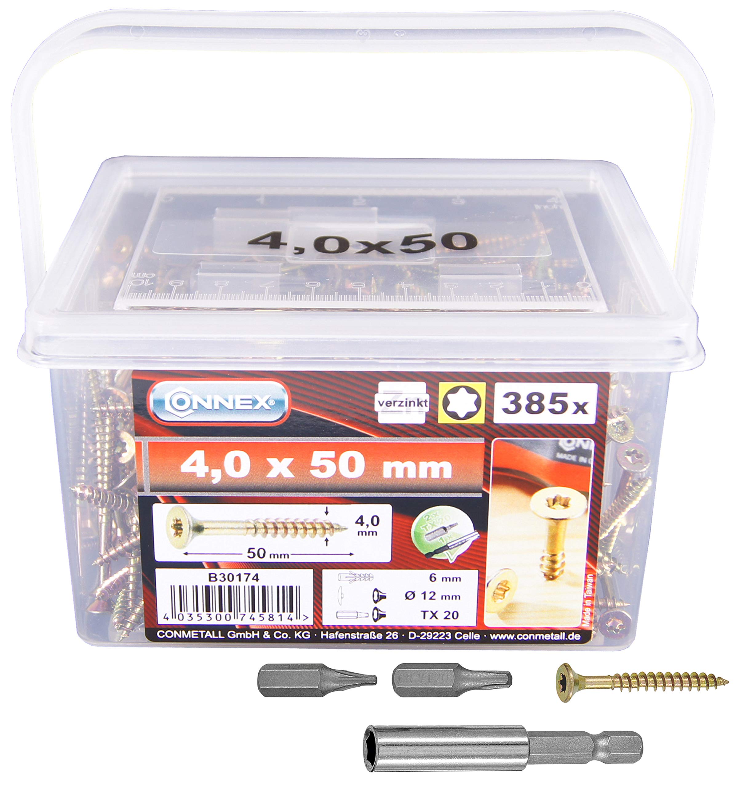 Connex Silver B30174 Tx 4 X 50Mm Uni-Screws Bucket
