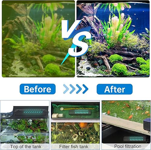 Miniatura 3 de Luz limpia para acuario, luz sumergible de 15 W, 18 W y 22 W, con temporizador, doble tubo para acuario, agua limpia, verde, transparente,