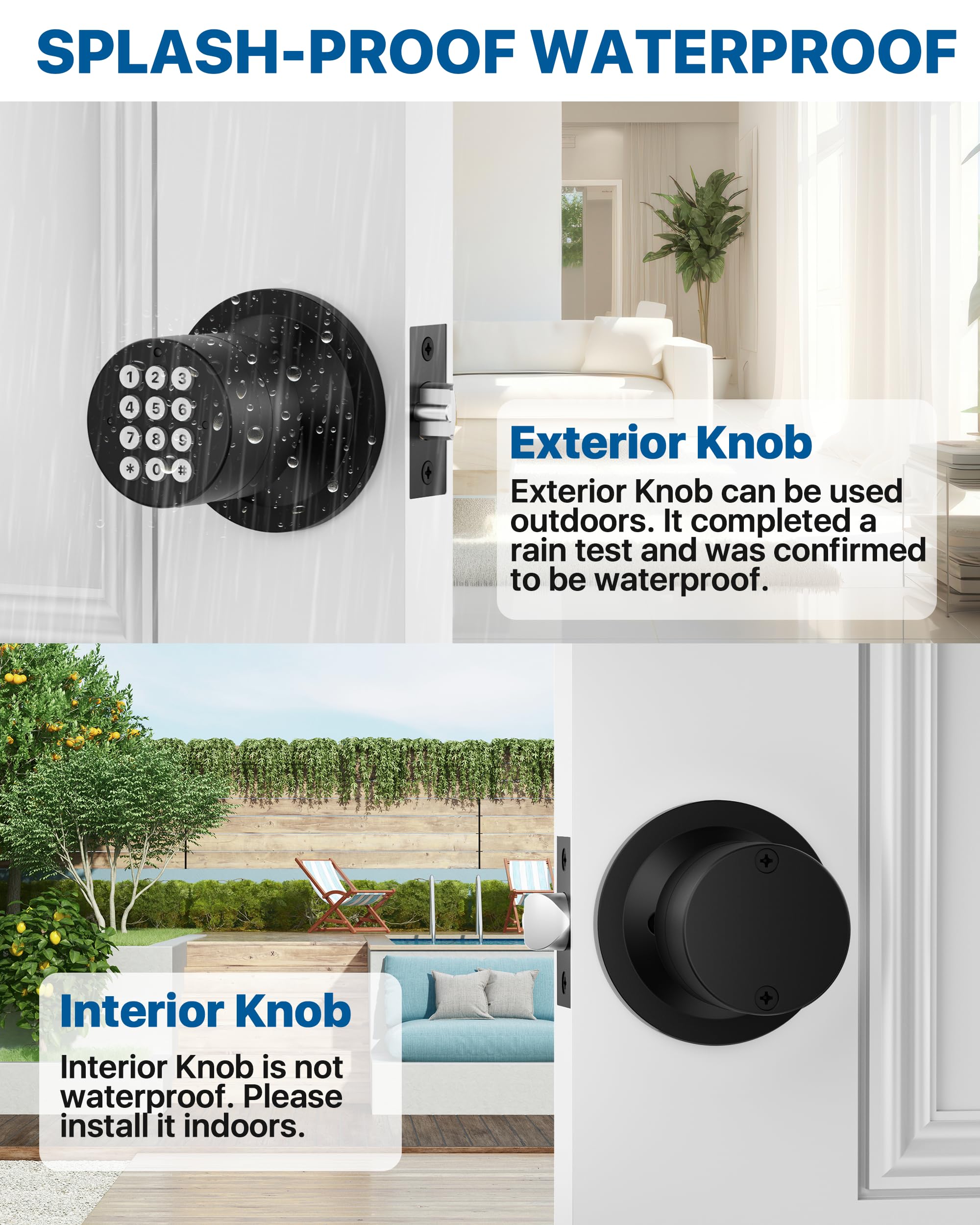 Keyless Entry Door Lock - Matte Black 2 Pack -4