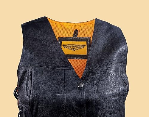 Miniatura 4 de Dream - Chaleco de cuero para mujer, 7 bolsillos, bolsillos laterales, bolsillo para pistola en el interior, regular, Regular