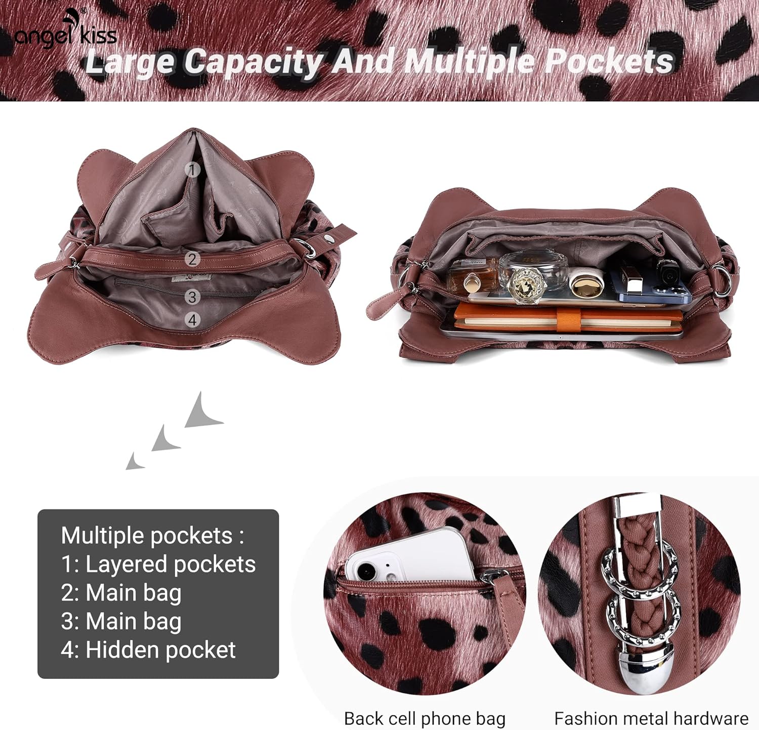 Angelkiss Hobo Purses and handbags for Women Satchel Handbag Women Purses Large Daily Shoulder Bags | Purses, handbags, Handbag, Women Purses, Large, Daily - Image 6