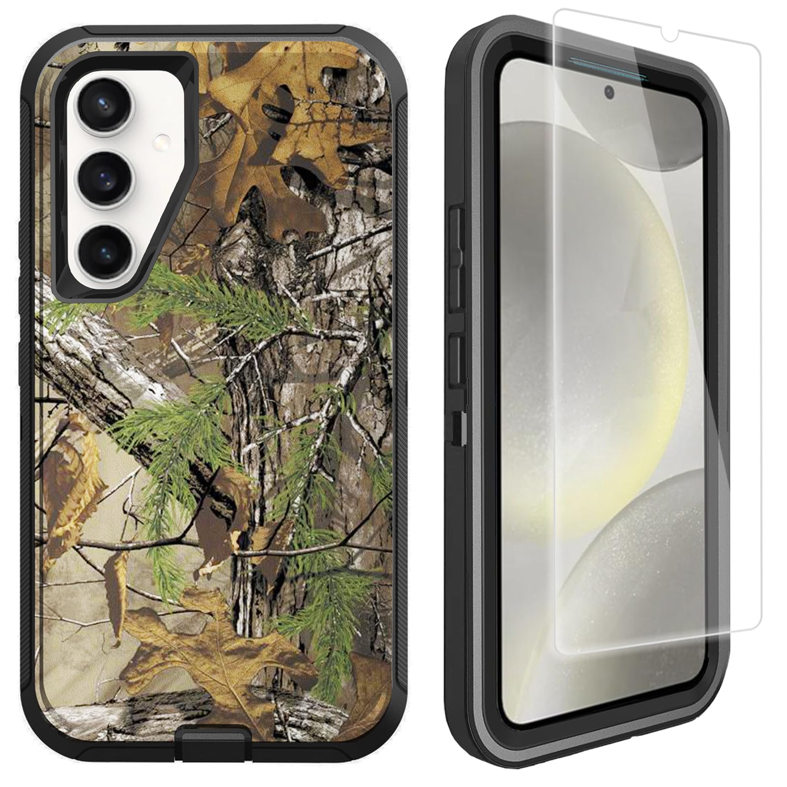 OTTARTAKS Compatible for Samsung Galaxy S25 Plus S24 Plus Case with Screen Protector for Men Boy Camo Case [Military Grade Protection] Heavy Duty