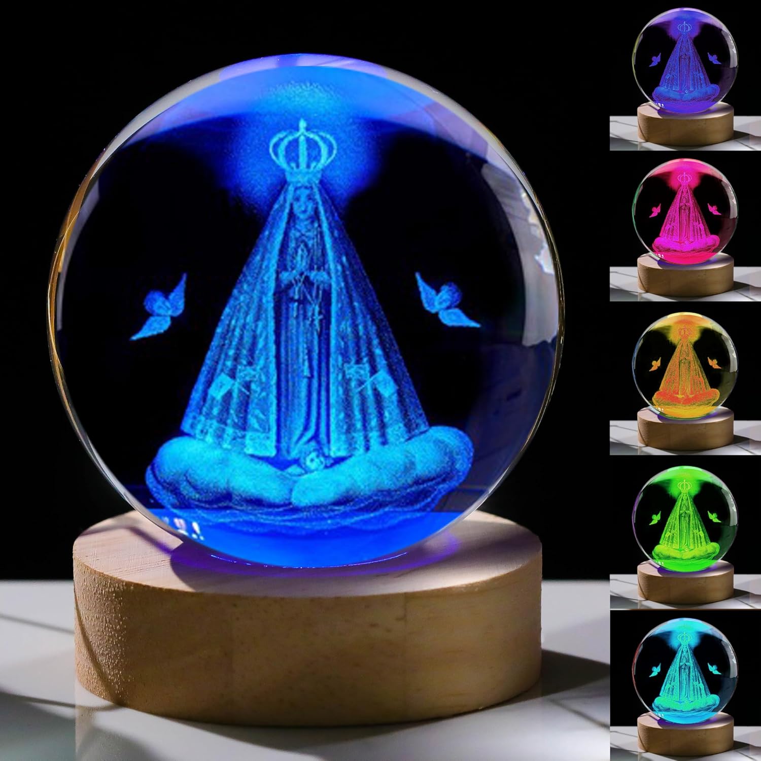 3D Crystal Virgen De Guadalupe Statue