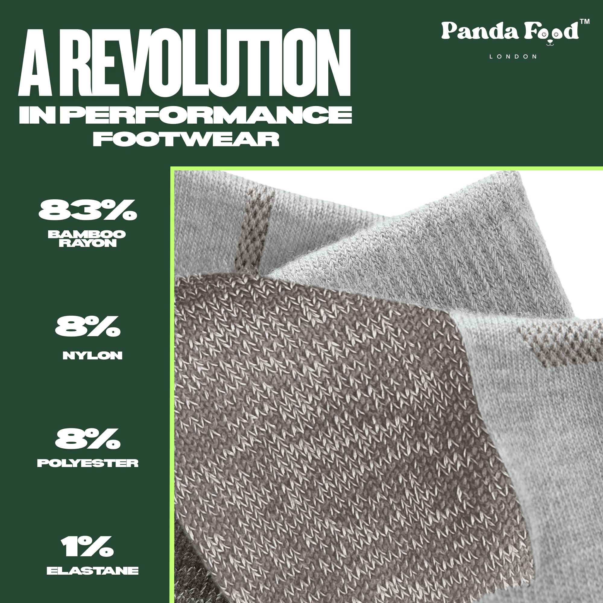 PANDA FOOD Calzini da passeggio in bambù di alta qualità, anti-vesciche, caldi e traspiranti, per lavoro o escursionismo, unisex, confezione da 3