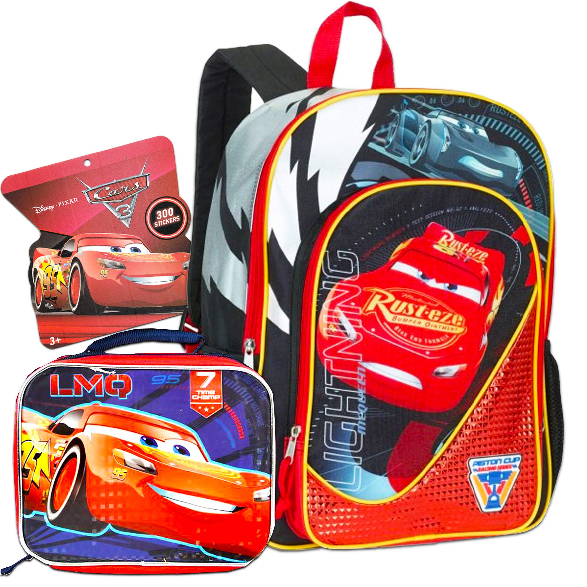 lightning mcqueen backpack and lunchbox