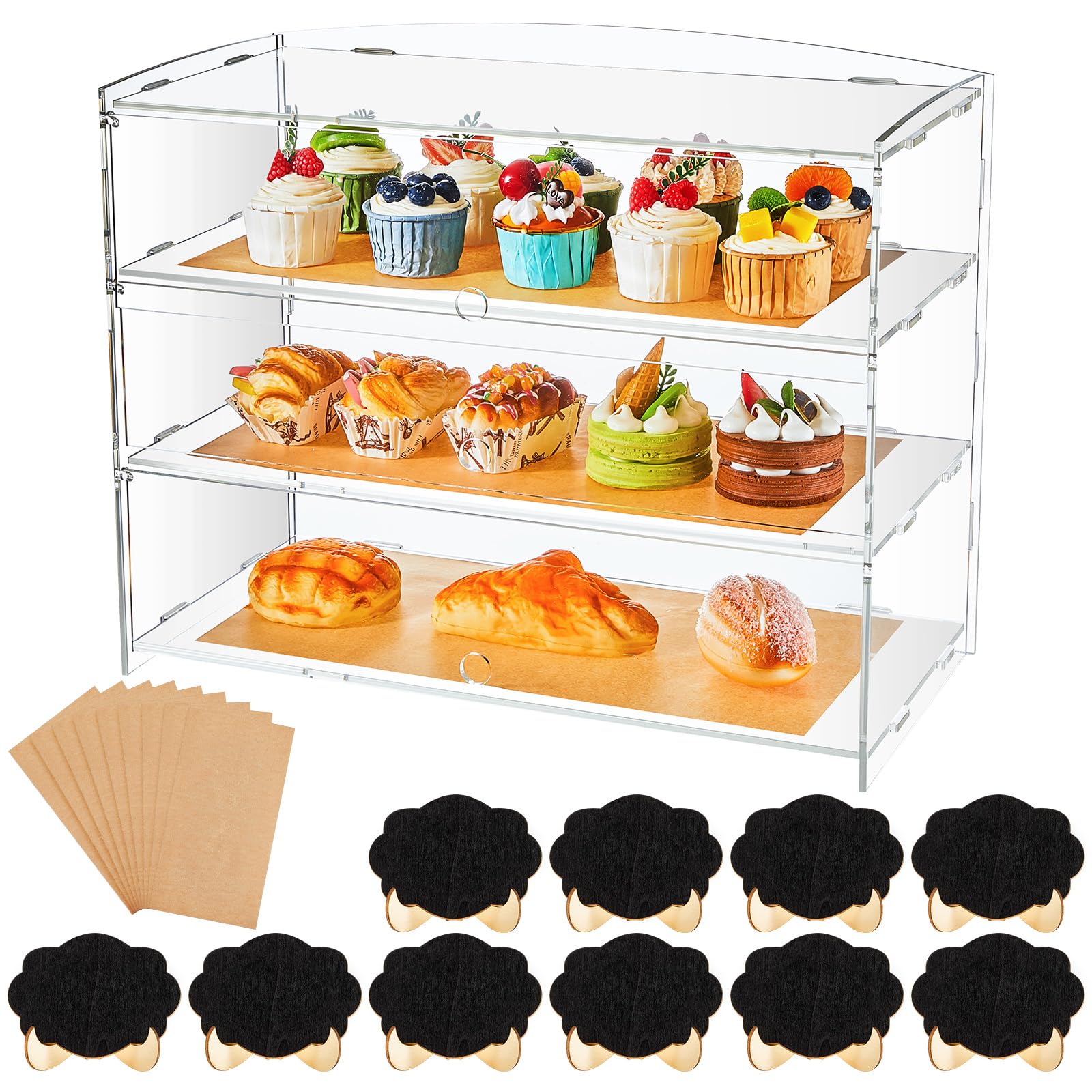 Buy 3 Tier Clear Acrylic Display Case Bakery Pastry Display Case Donut