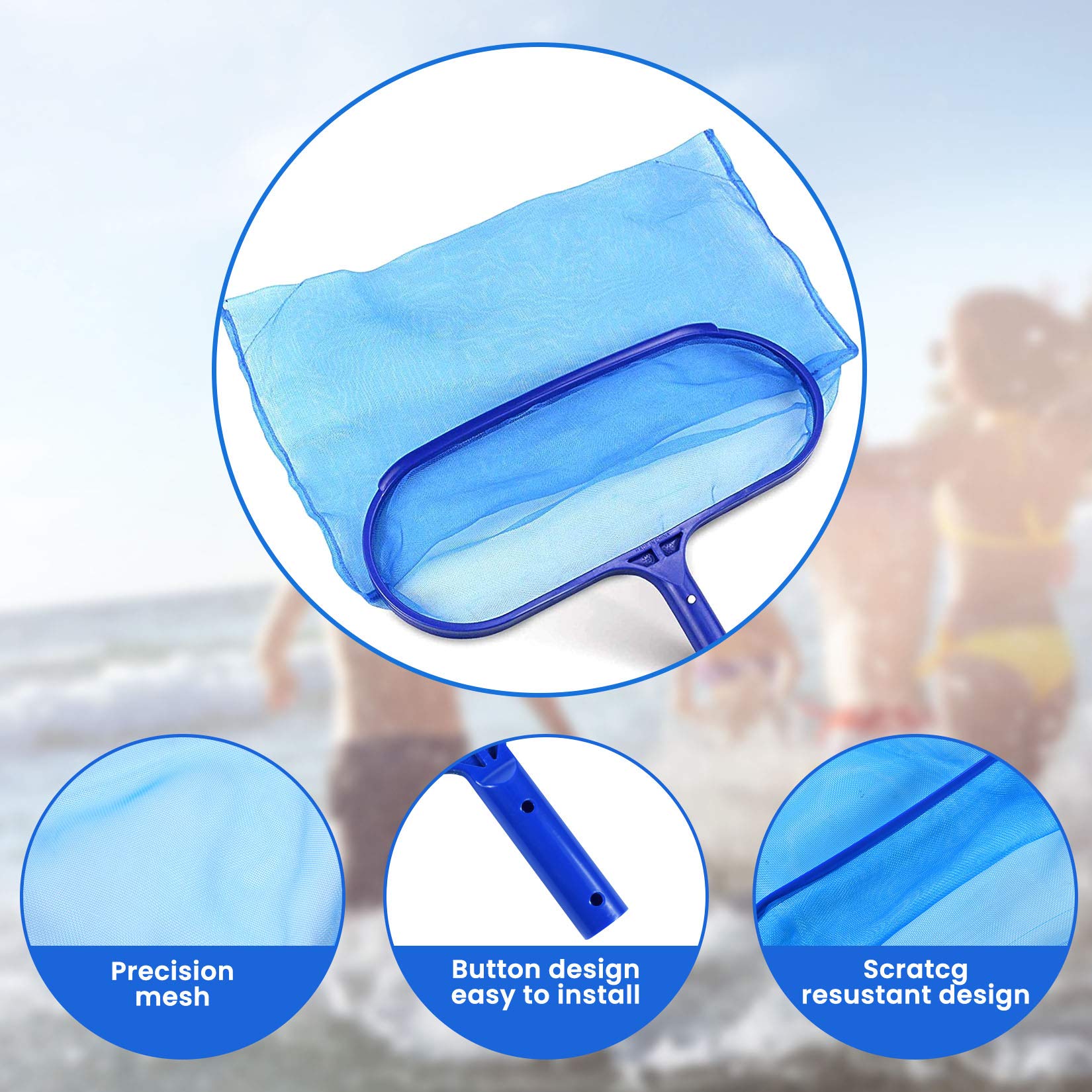 Épuisette De Surface Manche Télescopique Pour Piscine Et Spa