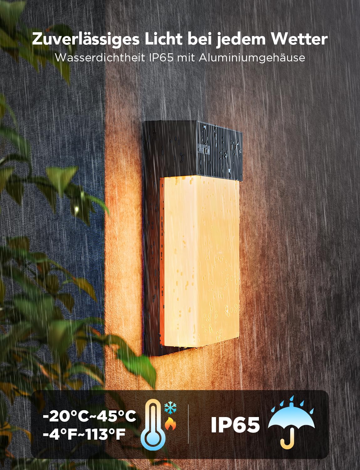 Govee Outdoor Wandleuchte, 1500lm Smart Außenwandleuchte, IP65, 2 Stück | 2700K–6500K RGBIC Wandlampe mit 45 Szenen, DIY-Farben, Funktioniert Matter/Alexa/Google/HomeKit, Veranda, Balkon, Terrasse