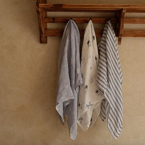 Miniatura 77 de GLLQUEN BABY Manta receptora de muselina de algodón para niño, manta para envolver a recién nacidos, transpirable y suave, mantas para bebé, doble