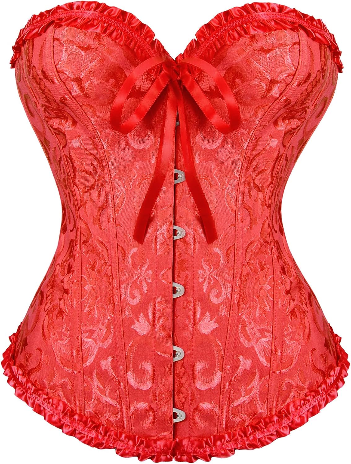 Waist Wow Corsets Top for Women Lace up Boned Overbust Corset Bustier Tops Floral Vintage Corsets Shapewear Lingerie