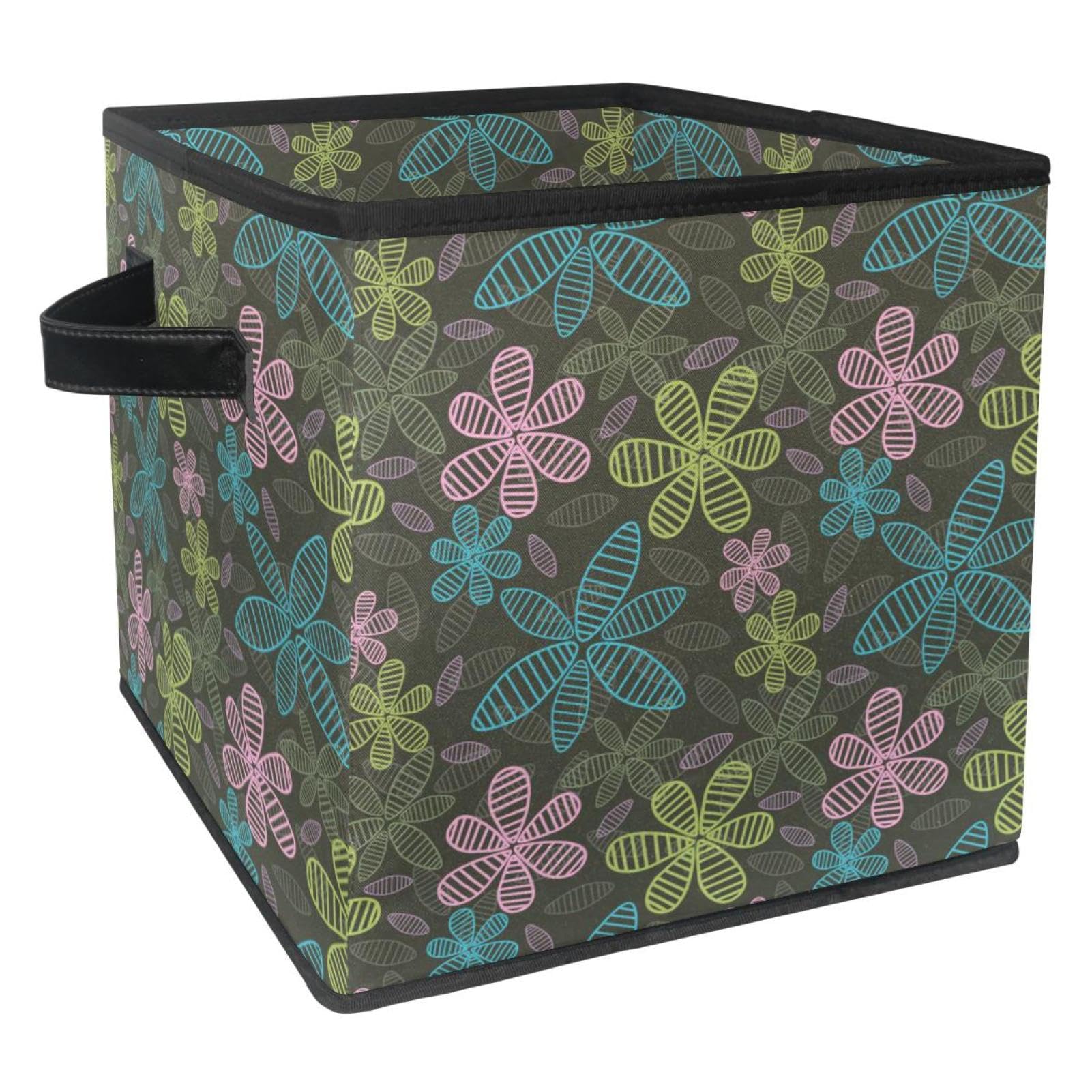 Boîte de rangement pliable fleurie pour placard et organisation chambre