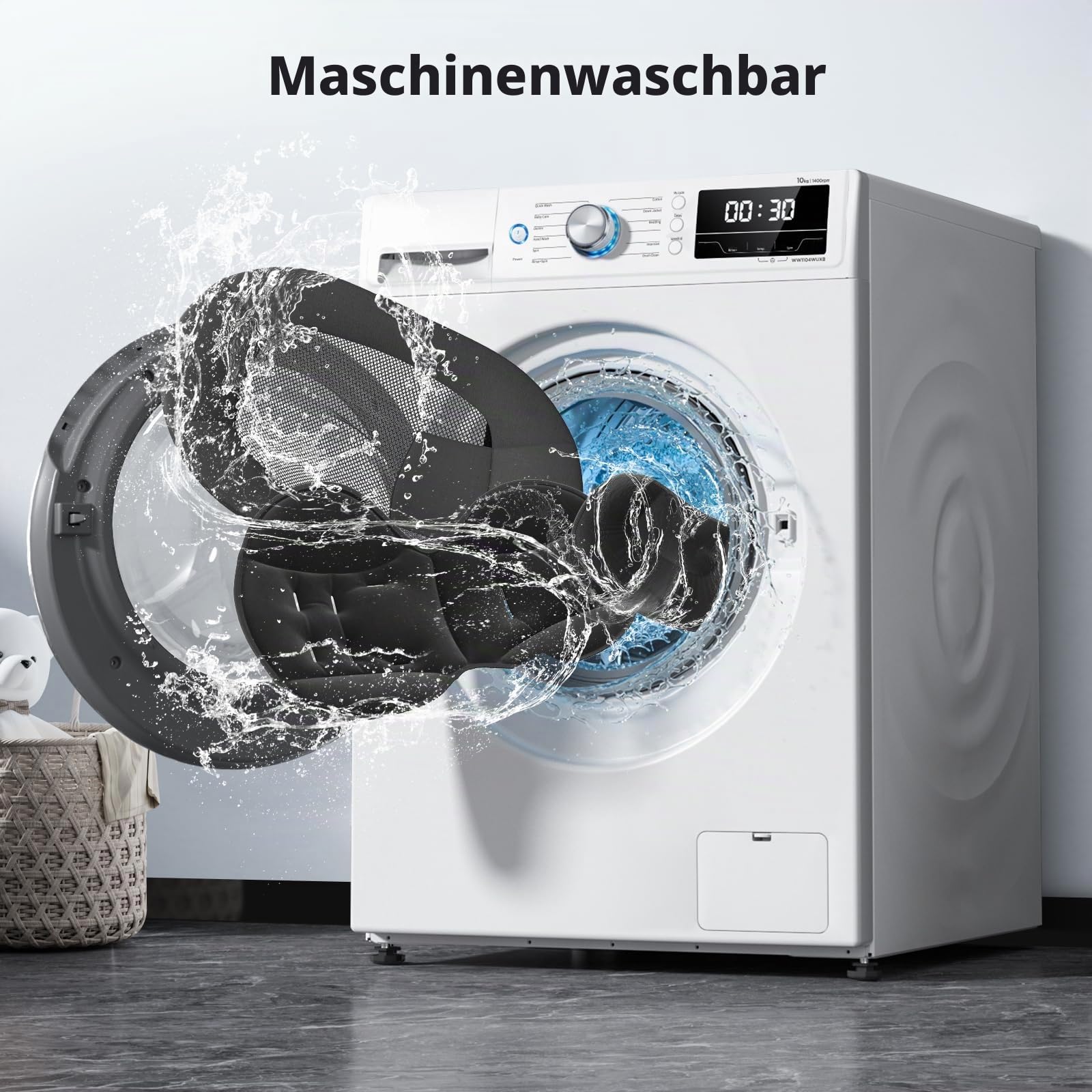 Elektrische Babywippe - Baby Schaukelstuhl für Neugeborene bis 9kg, 5 Schwinggeschwindigkeiten, Bluetooth & Musik, 3-fach Timer, Tragbar & Klappbar, Fernbedienung, Baby Schaukel für Zuhause