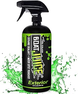 Boat Juice Exterior Boat Cleaner Spray - Boat Water Spot Remover, Boat Ceramic Coating, Boat Wax Polish, Boat Cleaner Fiberglass - Boat Cleaning Supplies, Boat Accessories 32oz