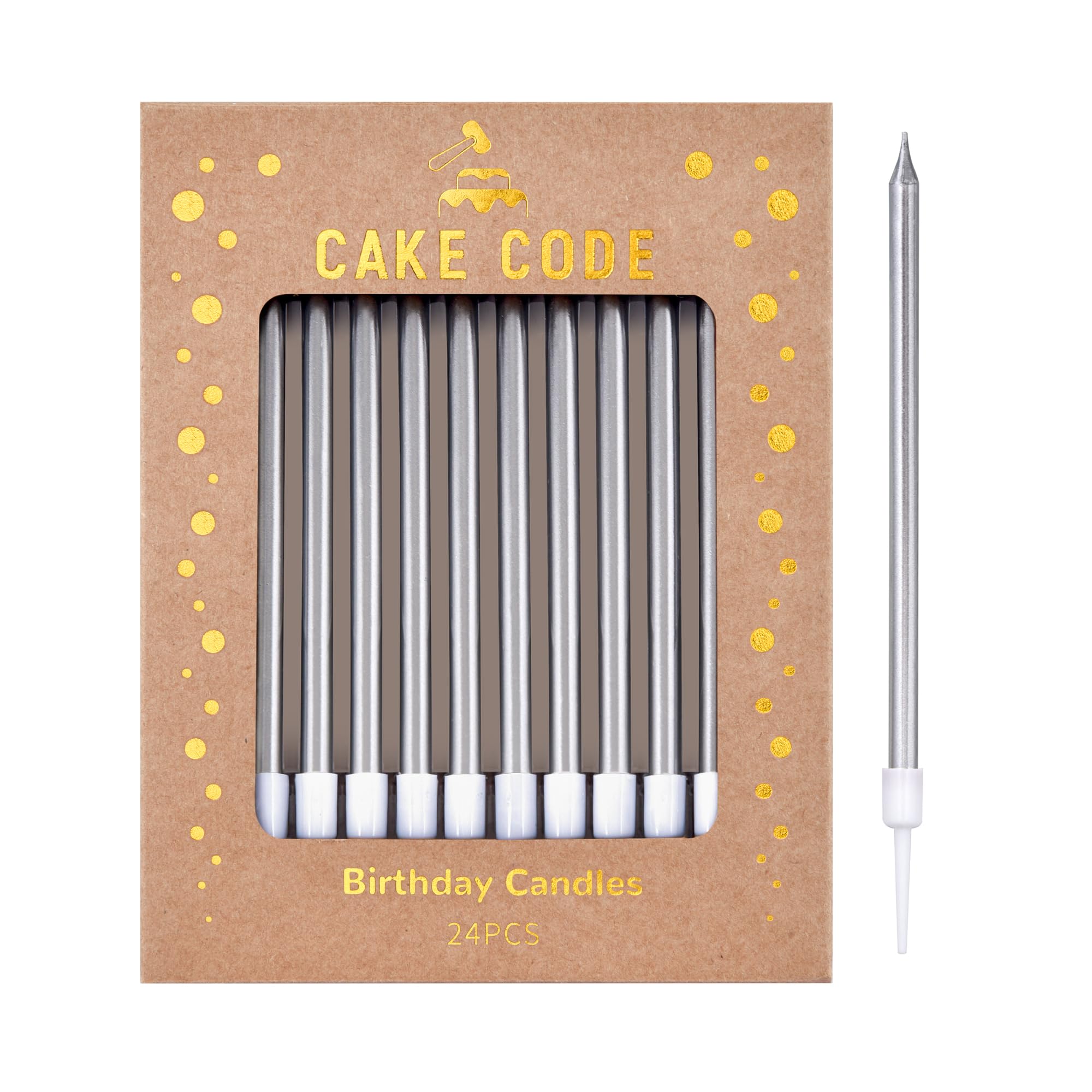 CAKE CODE 24-Count Long Thin Birthday Candles, Cake Candles, Birthday Parties, Wedding Decorations, Party Candles
