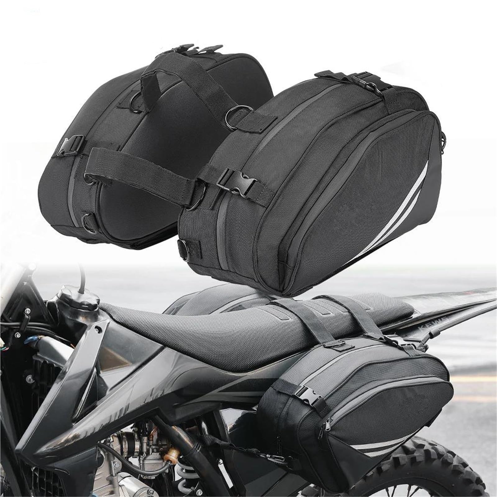 Stile di Moda 1 Paio di Accessori per Moto Borse Laterali Nere per Motocross Dual Sport per S&uzuki V-Strom