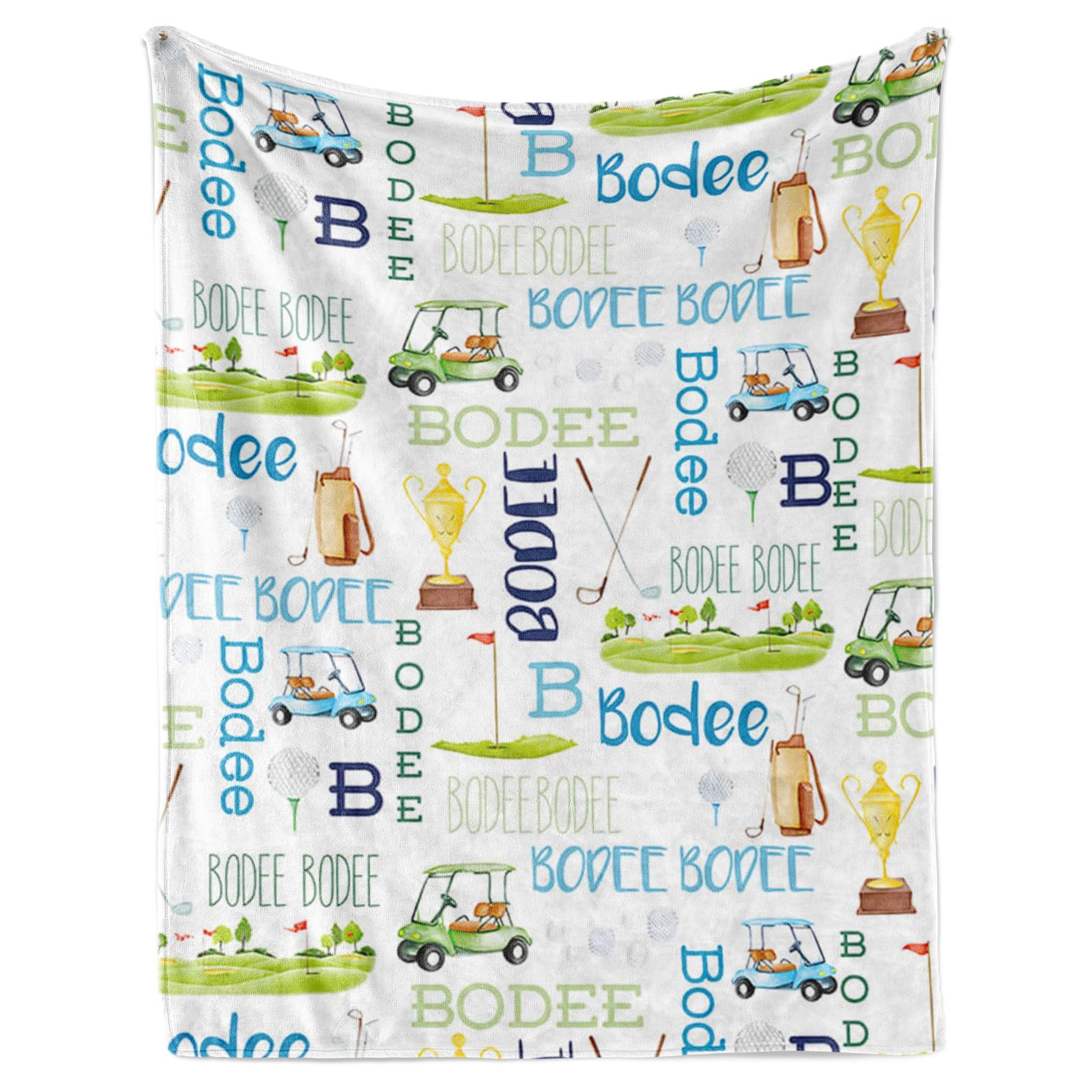ZOTIMEF Custom Name Golf Blanket - Personalized Names Soft Plush Flannel Throw Blankets for Baby Kids Teen Boys Girls Holidays Birthdays Gifts Color20