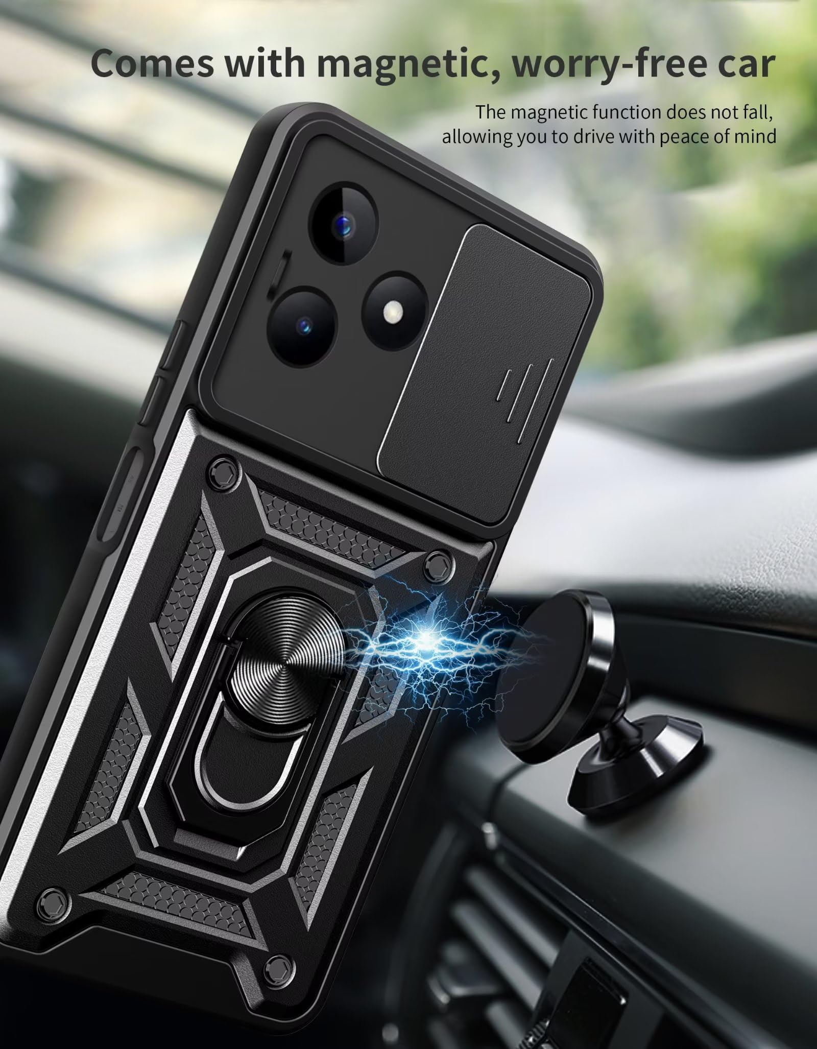 RankOne Custodia per Realme C53 / Realme C51 / Realme Note 50 (6.74 Inches) Cover Morbida in Silicone TPU - Nero
