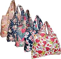 Vista 10 de allydrew Bolsas grandes plegables de nailon reutilizables para comestibles, paquete de 5