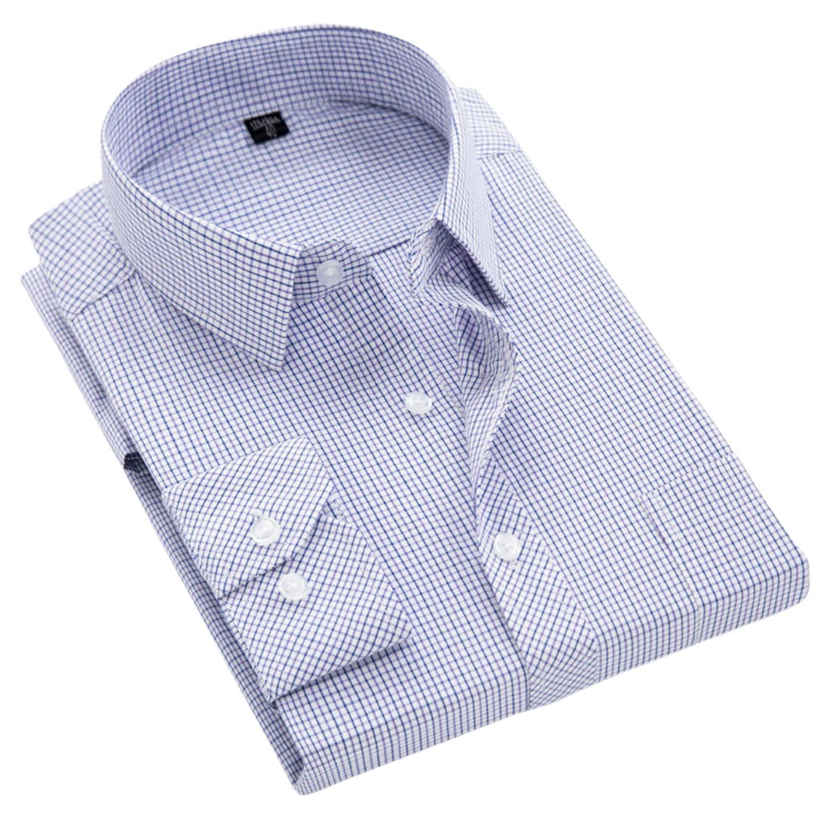 USTZFTBCL Camicia da uomo a maniche lunghe casual in cotone a righe vestibilità ampia colletto quadrato facile da pulire leggera button down