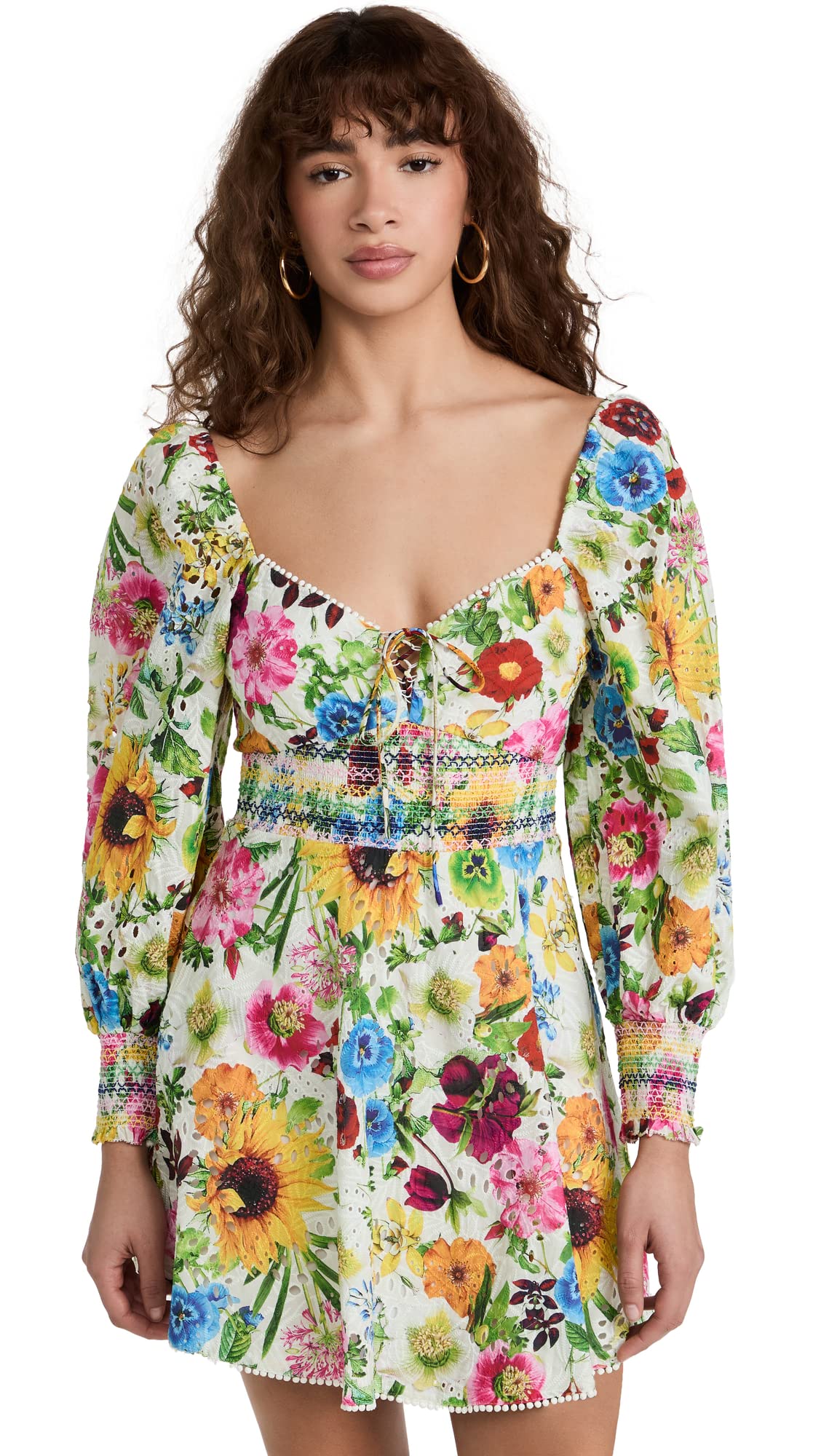 alice olivia crawford smocked mini dress Alice + Olivia Crawford Sweetheart Mini Dress, Size 10
