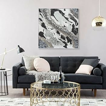 Amazon.com: 33 ART STUDIO - 40x40” Contemporary Large Silver