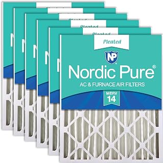 Nordic Pure 20x20x4 Pleated MERV 14 Air Filters 6 Pack | Actual Size: 19 1/2 x 19 1/2 x 3 5/8 Made in USA, Pro Strength HVAC Filtration, Fine Particles, Dust, Pollen & Pet Dander