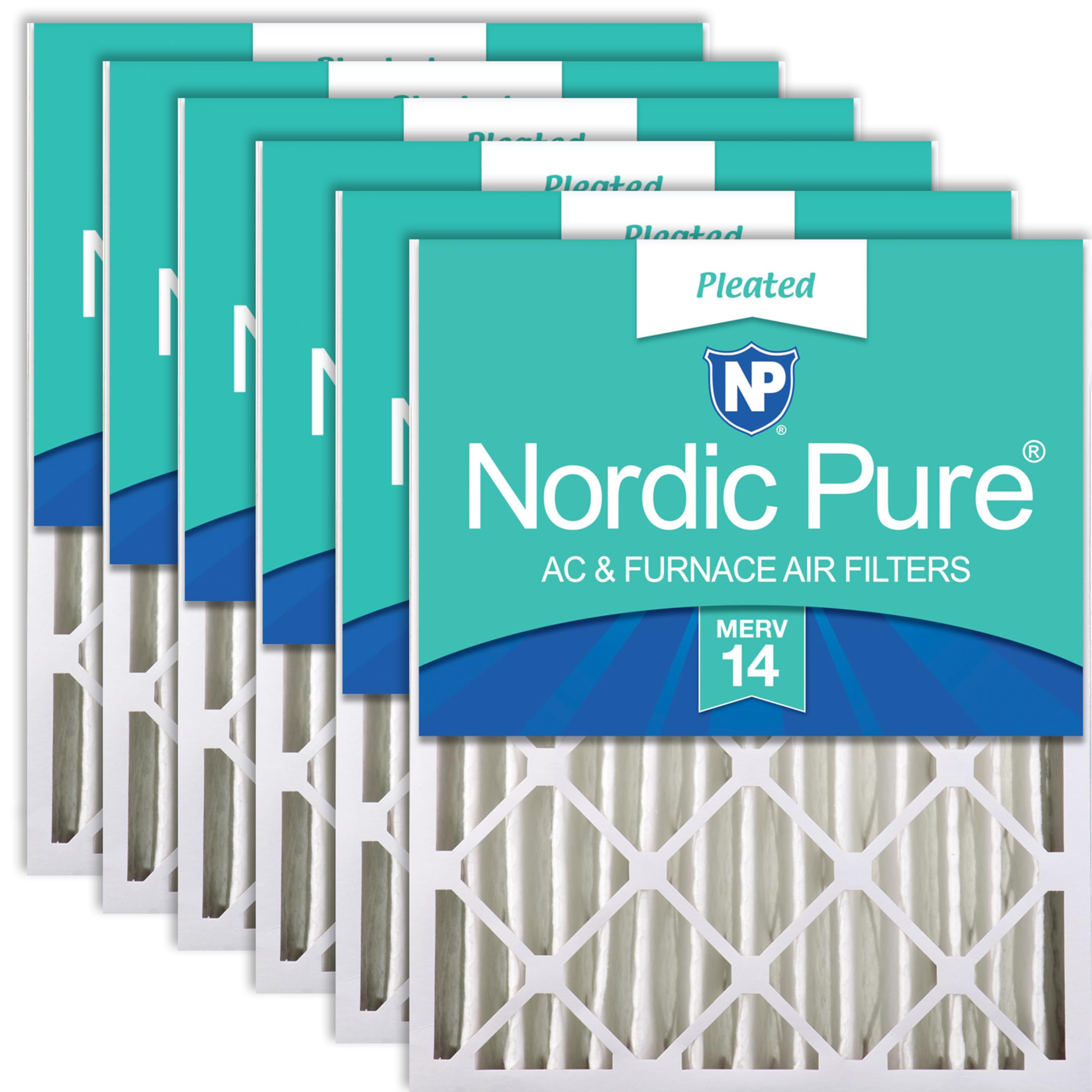 Nordic Pure 20x25x4 Pleated MERV 14 Air Filters 6 Pack