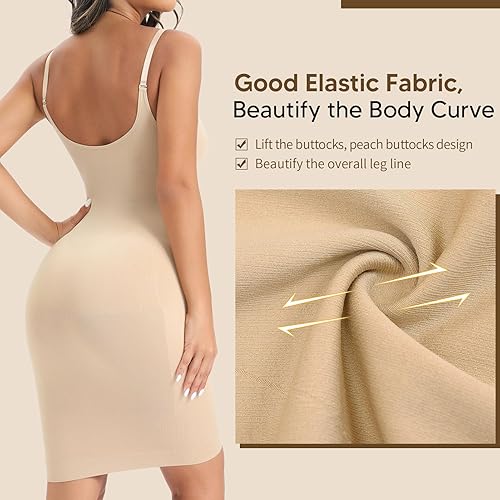 Miniatura 2 de Faja moldeadora sin tirantes para mujer, debajo de los vestidos, cuello en V, moldeador completo, control de abdomen