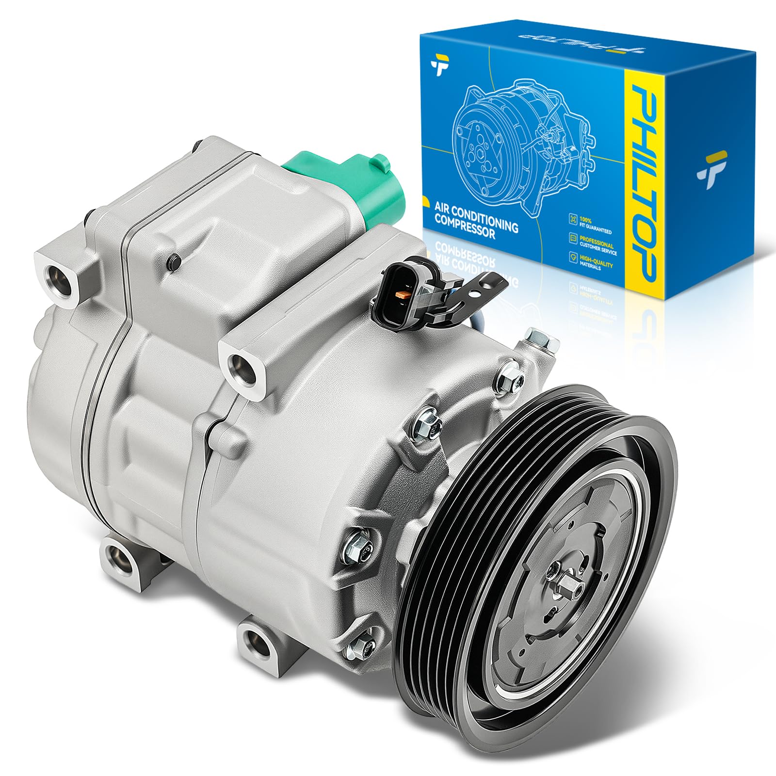PHILTOP NEW AC Compressor w/Clutch for Hyundai Santa Fe 2013-2018