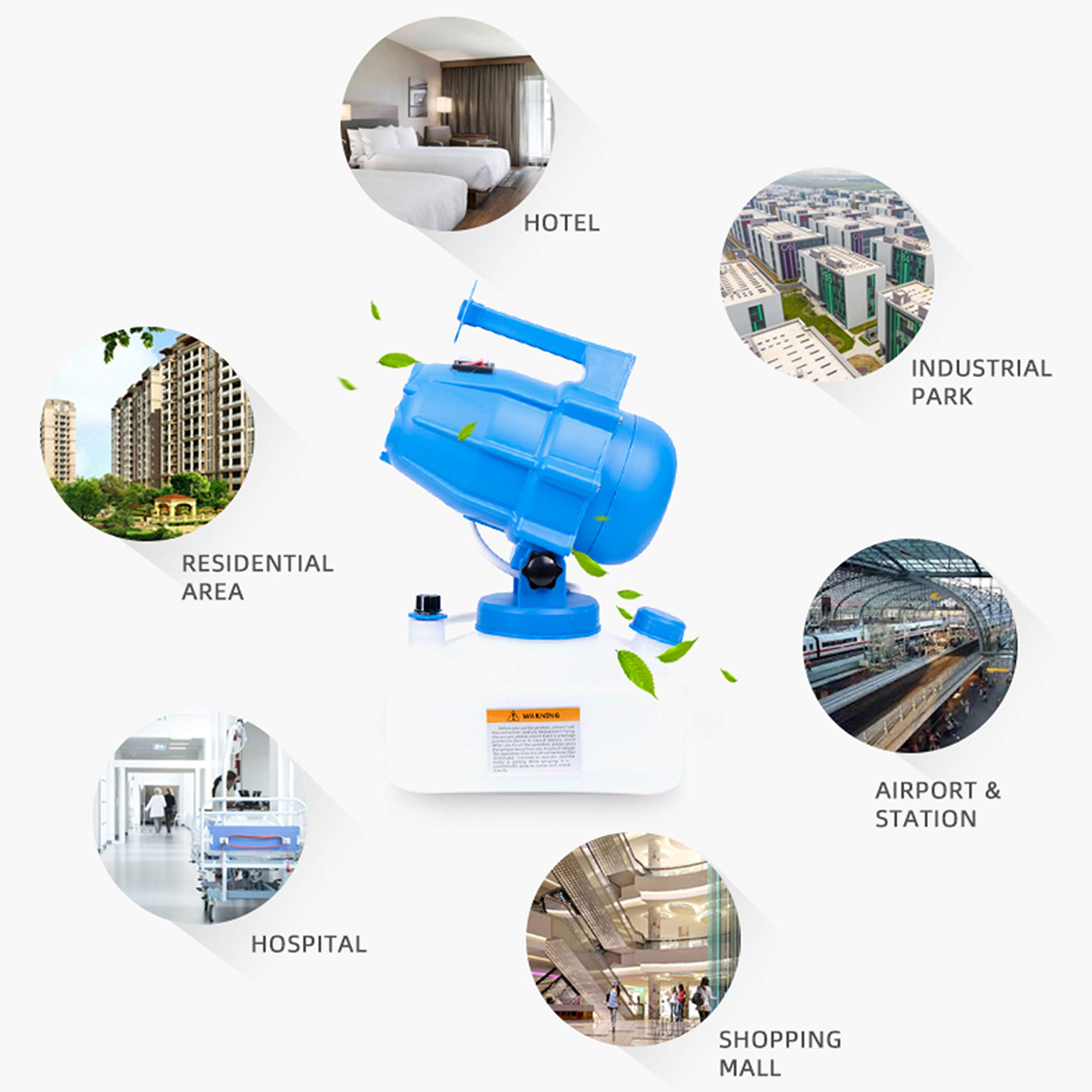 Nebulizzatori per Sanificazione, Macchina per Nebulizzatore Portatile con Spruzzatore Elettrico ULV per Farm Hospital School Hotel Home Ampia Area Luoghi Pubblici Interni Ed Esterni,Green