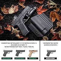 Vista 4 de WARRIORLAND OWB Funda Kydex con Corte Óptico Compatible con Glock 17/19/44/45 (GEN 1-5) y G23/32 (Gen 3-4) TLR-1/TLR-1S/TLR-1 HL, Porta Exterior