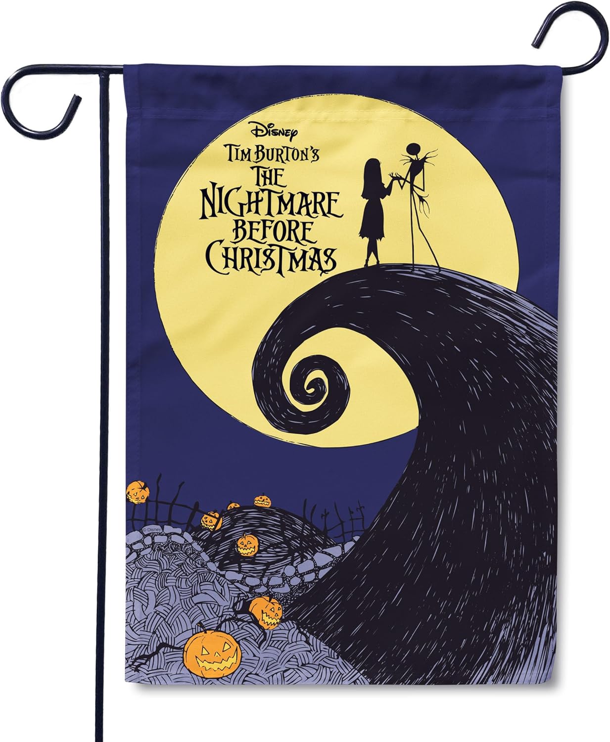 Flagology, Disney, Nightmare Before Christmas Jack & Sally, Garden Flag, Outdoor/Indoor, Exclusive Premium Fabric, Officially Licensed Disney (12" x 18")