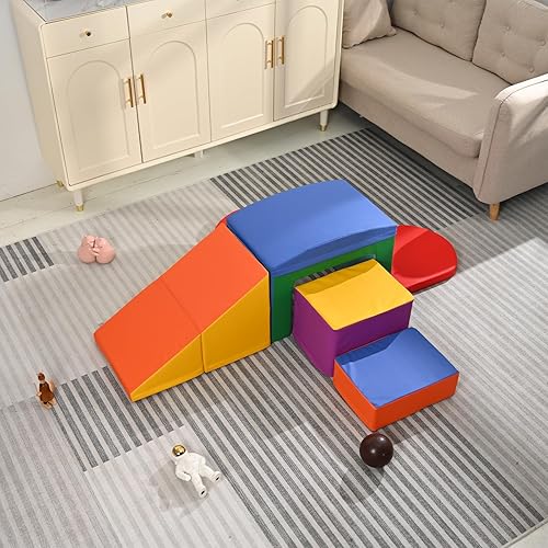 Miniatura 2 de Ixdregan Bloques de escalada de espuma para niños pequeños, 6 piezas de escalada suave para niños, juguetes de escalada para niños pequeños con