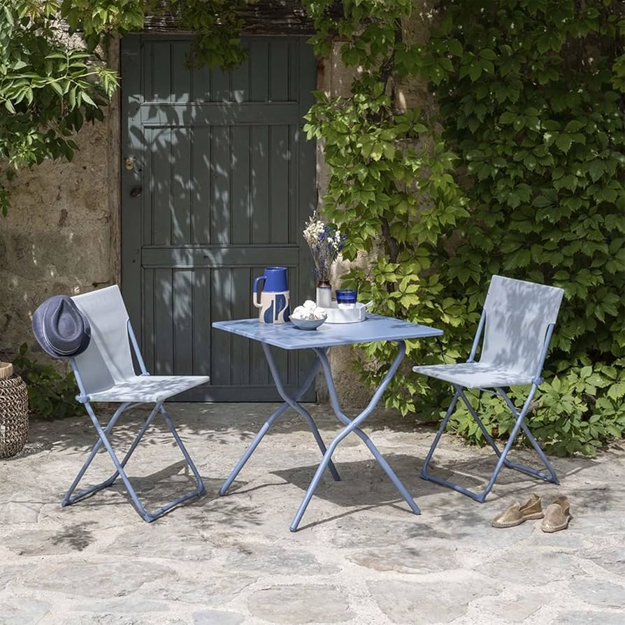 Lafuma テーブル チェア セット Amazon.com : Lafuma Balcony Patio Table, Ciel Sky Blue