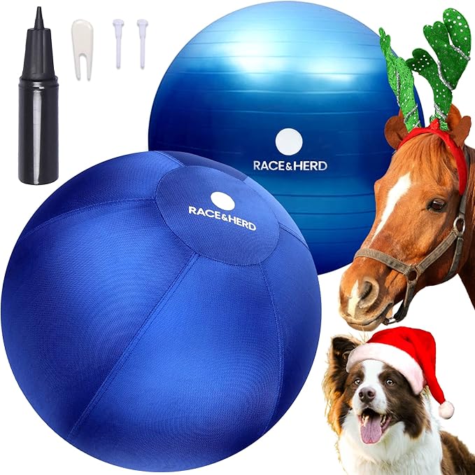 Race&Herd Herding Ball for Dogs Blue Heelers, Horse Ball & Ball Cover