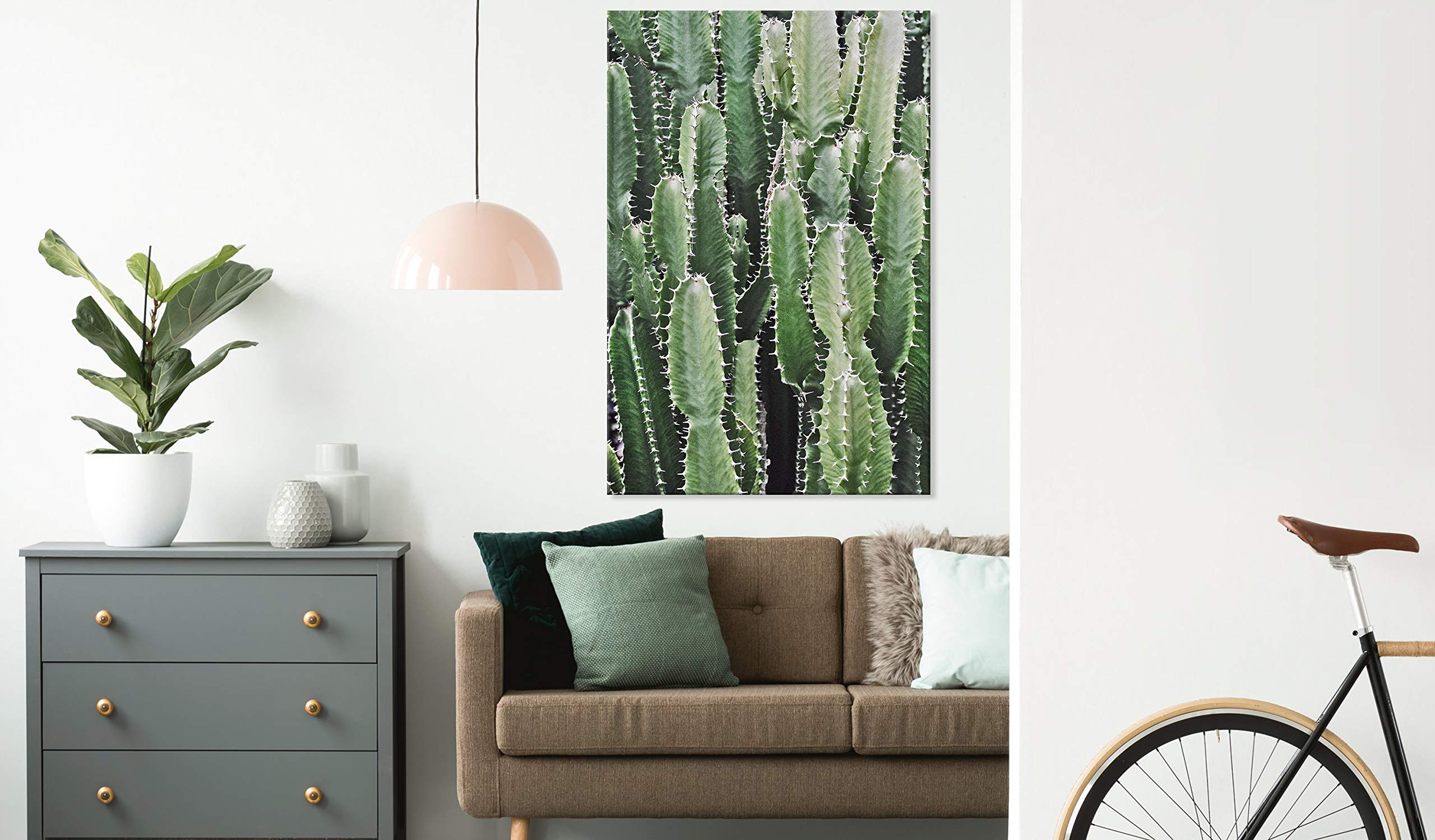 artgeist Acoustic Canvas Wall Art Print Cactus 24x35 in - 1pcs Picture with Acoustic Foam Sound Print Artwork Room Acoustics Soundproofing b-B-0364-b-a