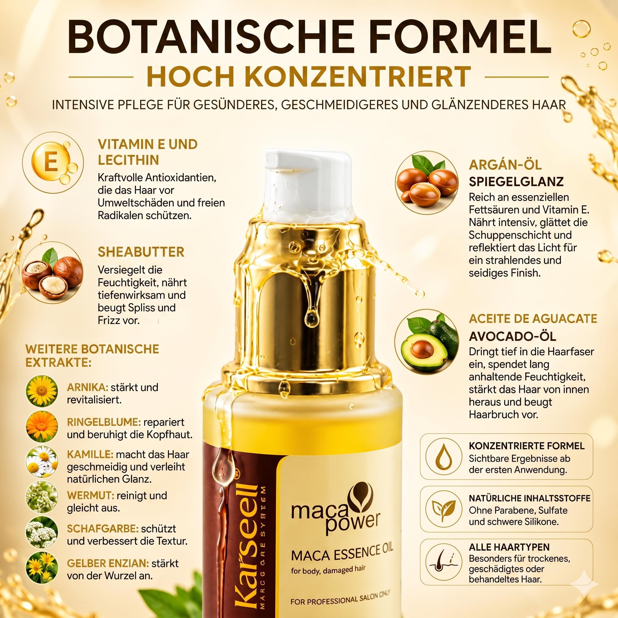 Karseell MACA CARE SYSTEM Set Haarmaske Kollagen 100ml + Arganöl-Serum 50ml Kokos Maca Tiefenreparatur Intensive Feuchtigkeit Anti Frizz Trockene Geschädigte Haare Professionelle Pflege Reisegröße