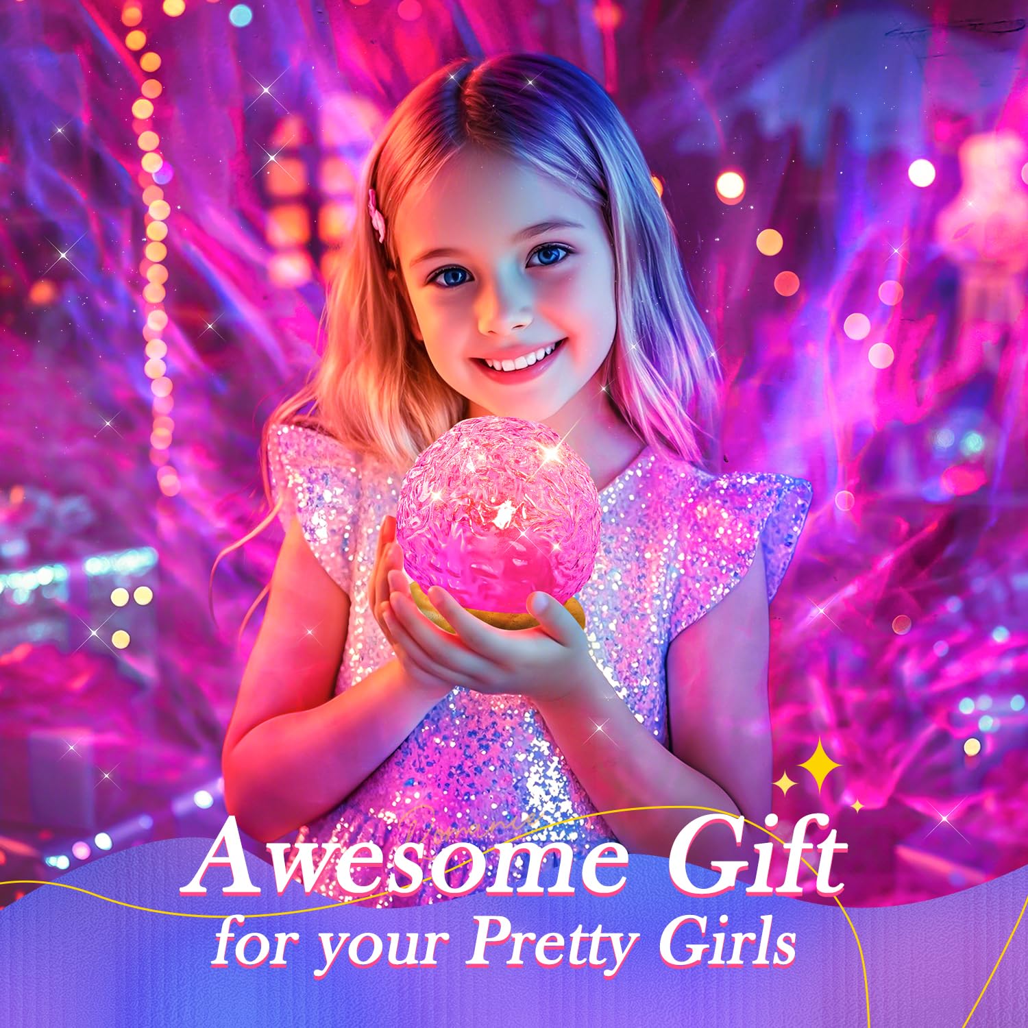 Mubarek Crystal Light Projector, 216 Modes Mood Lighting for