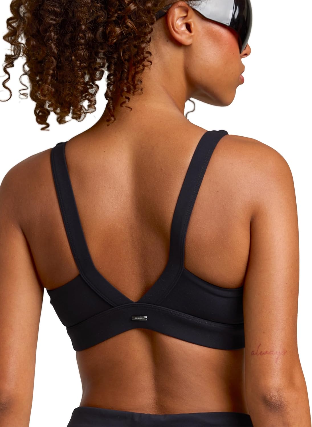 Women's Plunge Deep V Scoop Sports Bra Padded Yoga Tank Wide Straps V-Back Crop Tops