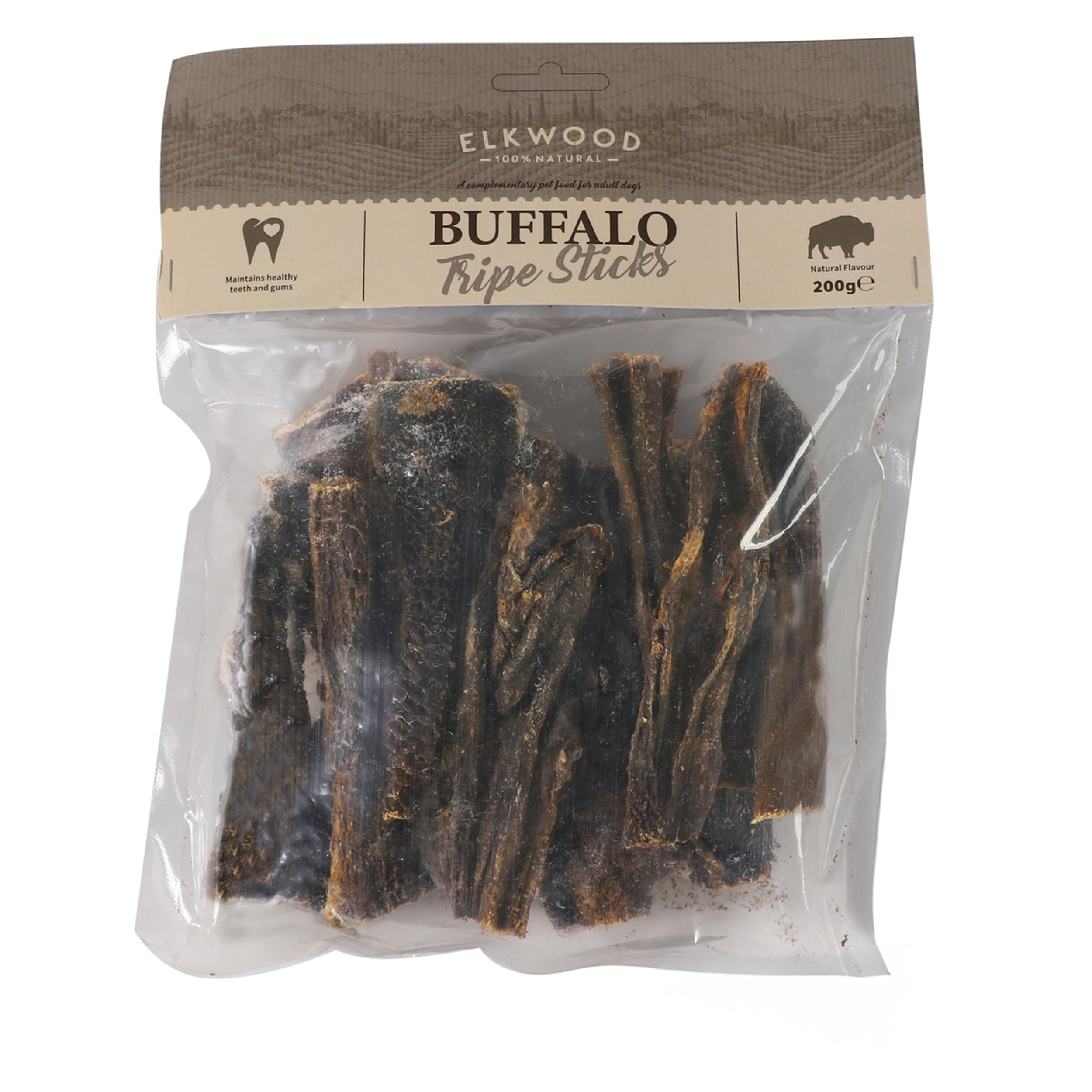 Elkwood Tripe Sticks Chew Treats (8-12cm, 200g) | 100% Natural & Grain-Free Long-Lasting Tasty Snacks | High in Protein, Iron & Vitamin B - Supports Strong Teeth, Muscles, Brain, Heart Health