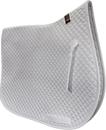 ECP Equine Comfort Products All Purpose English Saddle Pad, Poly-Cotton Top, Brushed Underside, 22"x20", White