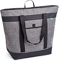 CreativeGreenLife Jumbo Insulated Cooler Bag Charcoal - HD Thermal 30-Can Capacity, Collapsible Reusable Grocery Picnic Travel Bag