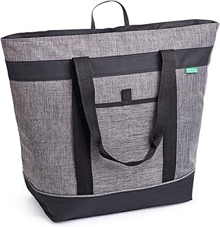Jumbo Insulated Cooler Bag (Charcoal) with HD Thermal Insulation - Premium, Collapsible Soft Cooler Makes a Perfect Insulated Grocery Bag, Food Delivery Bag, Travel Bag, Beach or Picnic Bags