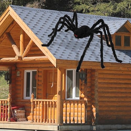 Miniatura 2 de Aitey Araña gigante de 8.5 pies, decoración de Halloween al aire libre, araña falsa aterradora para patio, casa, suministros de fiesta, decoración