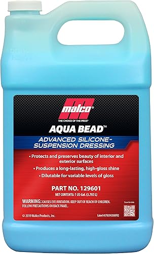 Malco Aqua Bead 129601 - Apósito a base de agua, no graso para interiores y exteriores, neumáticos de automóvil, goma, plástico y recortes, fórmula