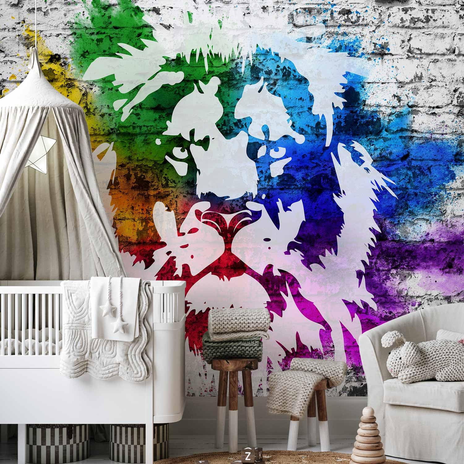 murando Fotomurales Leon Graffiti 350x256 cm XXL Papel pintado