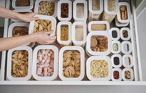 Miniatura 6 de Mepal - Contenedor de almacenamiento Modula 4 piezas - Recipiente transparente para alimentos con tapa - Organizadores de cocina y cajas de